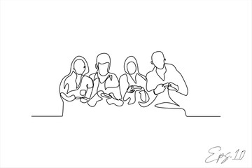 Fototapeta na wymiar continuous line vector illustration of a person playing a game