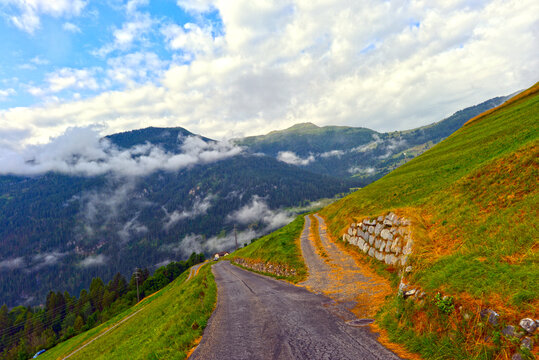 Feldweg in Vaz/Obervaz, Graub&uuml;nden (Schweiz)