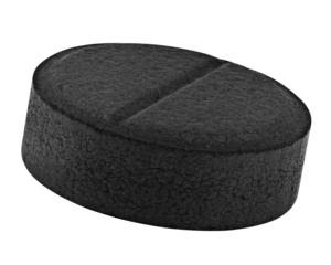 activated Charcoal Pills, isolated on white background, full depth of field