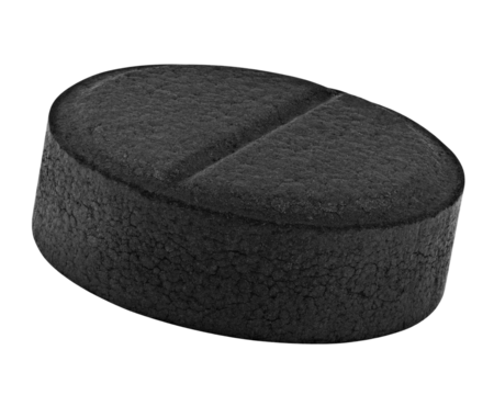 activated Charcoal Pills, isolated on white background, full depth of field