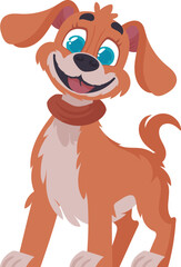Intelligentbeat getting to be flushed canine. Canine smiling. Cartoon style, Vector Illustration