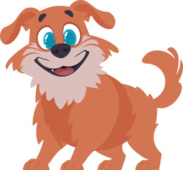 Intelligentbeat getting to be flushed canine. Canine smiling. Cartoon style, Vector Illustration