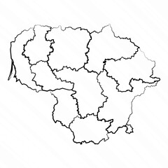 Hand Drawn Lithuania Map Illustration