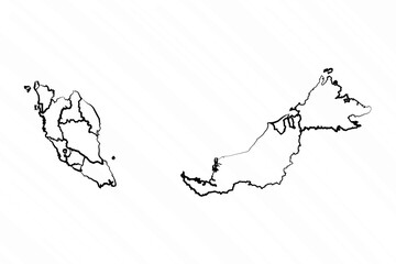 Hand Drawn Malaysia Map Illustration