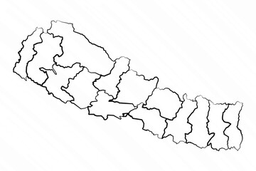 Hand Drawn Nepal Map Illustration