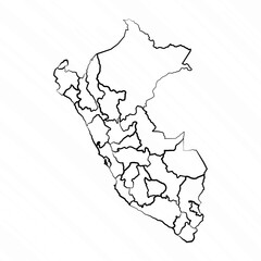 Hand Drawn Peru Map Illustration