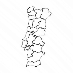 Hand Drawn Portugal Map Illustration