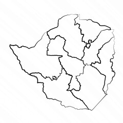 Obraz premium Hand Drawn Zimbabwe Map Illustration