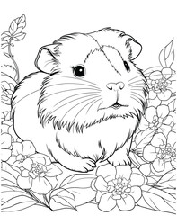 guinea pig coloring page for kids