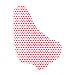 Vector Barbados Dotted Map Illustration