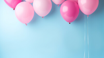 pink and white balloons.Generative Ai