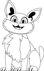 Cleverly cat in a organize organize, astounding for children's coloring books. Cartoon style, Vector Illustration