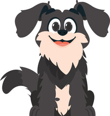 Entertainingbeat dim pooch. Smiling canine. Cartoon style, Vector Illustration