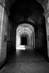 streets and alleys of Bergamo "upper city" in black and white