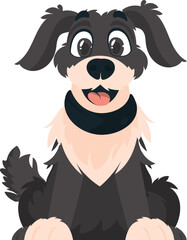 Fototapeta premium Entertainingbeat dim pooch. Smiling canine. Cartoon style, Vector Illustration