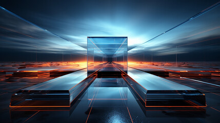 glass architecture cube