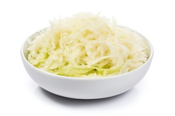 Fresh salad from white Cabbage isolated on white - obrazy, fototapety, plakaty