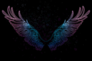 Obraz premium metallic angel wings