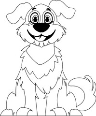 Obraz premium Adroitly puppy in a encourage shape, remarkable for children's coloring books. Cartoon style, Vector Illustration