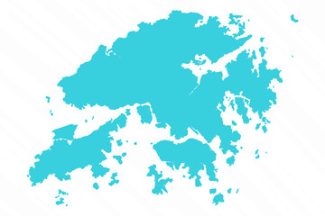 Vector Simple Map of Hong Kong Country