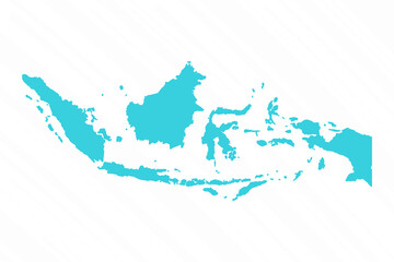 Vector Simple Map of Indonesia Country