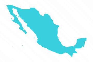 Vector Simple Map of Mexico Country