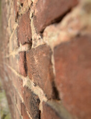 Brick wall close-up view