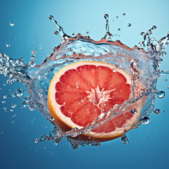 Orange Slice Splashing into Water, Creating Dynamic Droplets—Perfect for Refreshing Beverage Campaigns