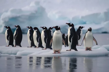 Foto op Plexiglas Penguins standing on top of an iceberg in the Antarctic © Marius