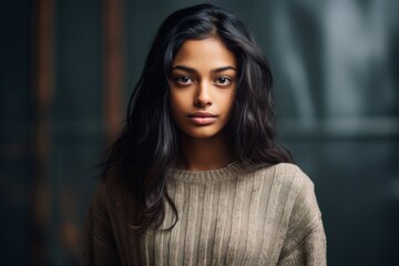 Fototapeta premium Portrait of a beautiful young african american woman in sweater