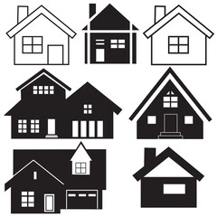 Houses icons set. Real estate.