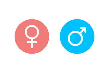 Gender Icon. Female and Male Sign. Flat vector design illustration.