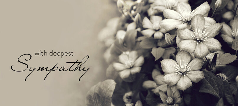 Floral sympathy card or condolence  