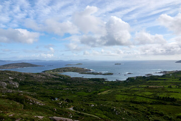 Fototapeta na wymiar wild atlantic way in ireland blue sky route