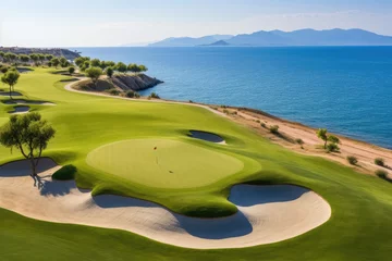 Foto op Aluminium aerial view of a beautiful golf course © id512
