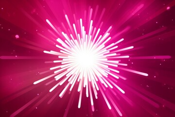 A vibrant pink background with a radiant starburst pattern