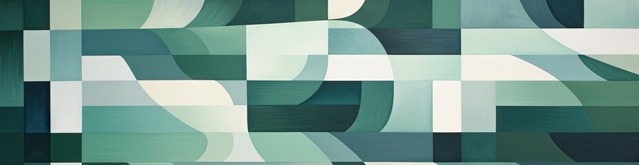 a green, blue, and green geometric wallpaper pattern Generative AI