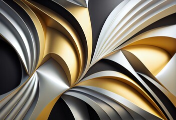 A close-up of a stunning gold and silver abstract design