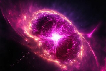 Obraz premium ai illustration magenta style in space supernova explosion