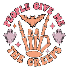 people give me the creeps Retro SVG