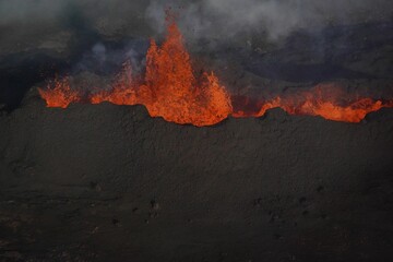 Fagradalsfjall volcano eruption near Reykjavik.