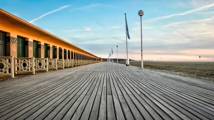 Boards of Deauville on the beach in France