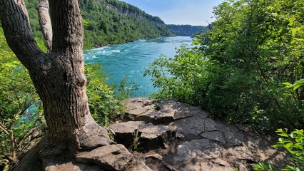 Scenic view of Niagara River Gorge at Niagara Falls, Canada on a sunny day