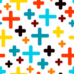 Seamless pattern crosses colored. Vector illustration