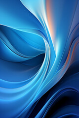 Blue simple curve light effect background. AI generative