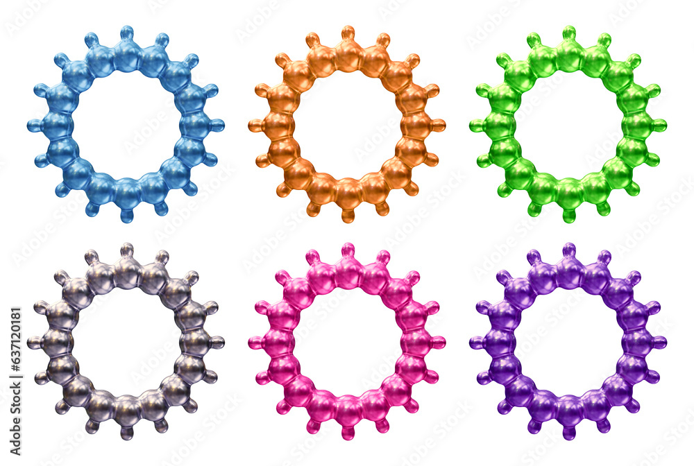 Poster set of frames design in 3d rendering isolated on transparent background. geometric shapes for templa