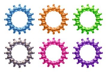 Set of frames design in 3d rendering isolated on transparent background. Geometric shapes for template and mockup concept.