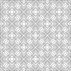 Fototapeta premium Stylish texture with figures from lines.Abstract geometric black and white pattern for web page, textures, card, poster, fabric, textile. Monochrome graphic repeating design. 