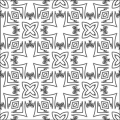 Stylish texture with figures from lines.Abstract geometric black and white pattern for web page, textures, card, poster, fabric, textile. Monochrome graphic repeatibackground, black,symmetric,curly, w