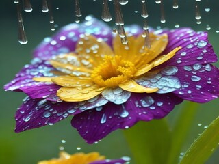 Obraz premium flower with drops